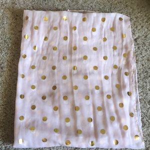 Pink and Gold polka Dot Light Scarf